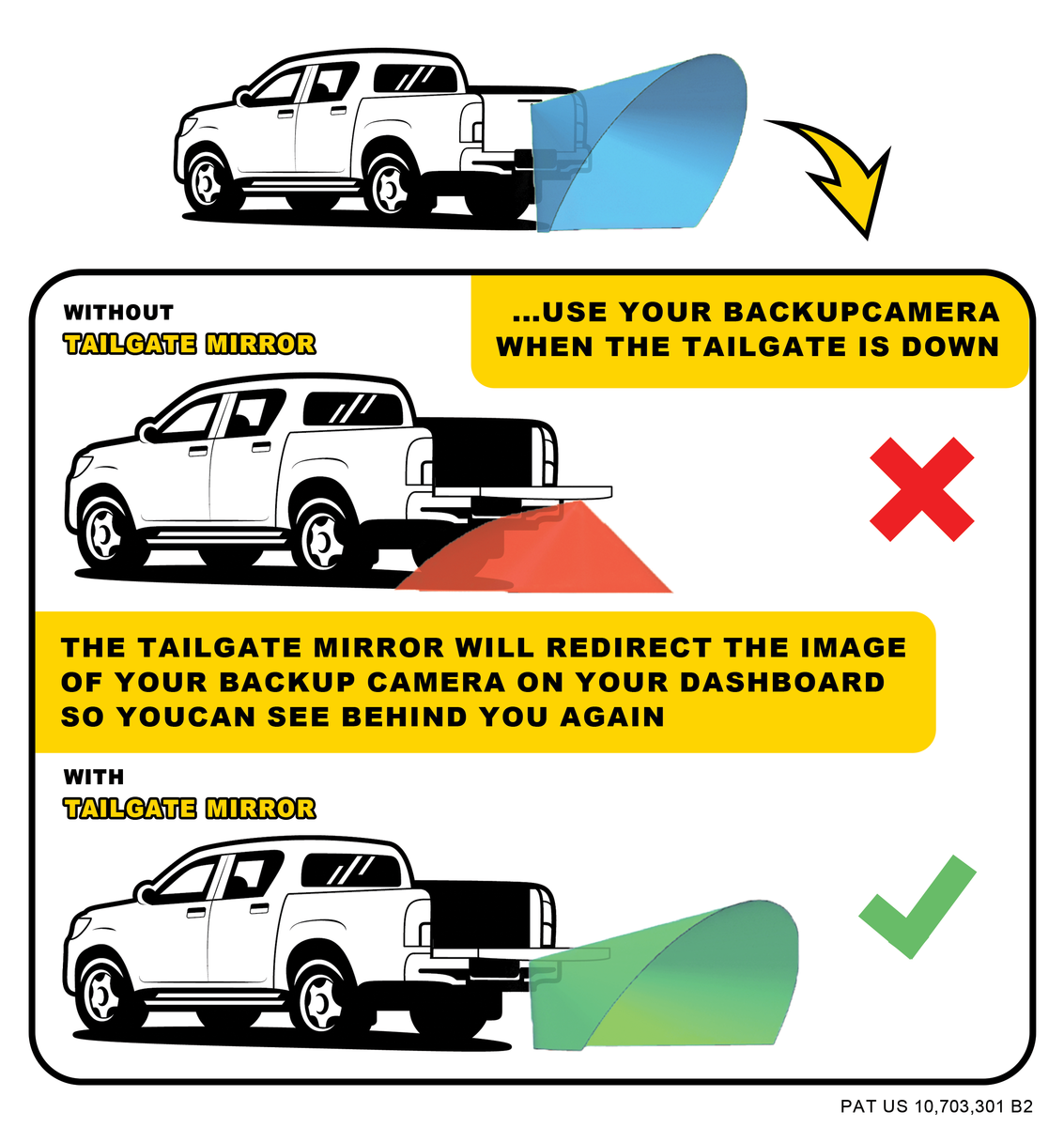 TAILGATE MIRROR TGM500 3M Dual Lock brackets – Tailgate Mirror